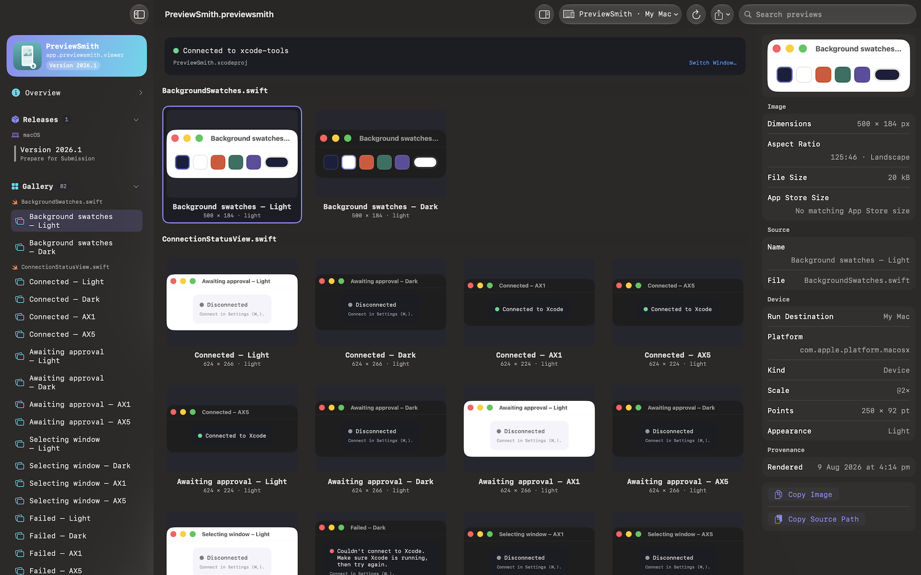 PreviewSmith on macOS — preview gallery